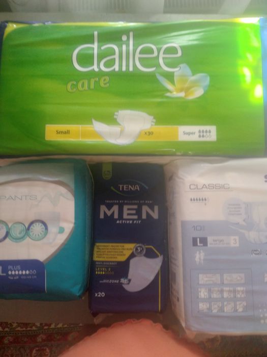 Памперси для дорослих S. M. XL. Чоловічі  прокладки.Пелюшки 60 на 60.