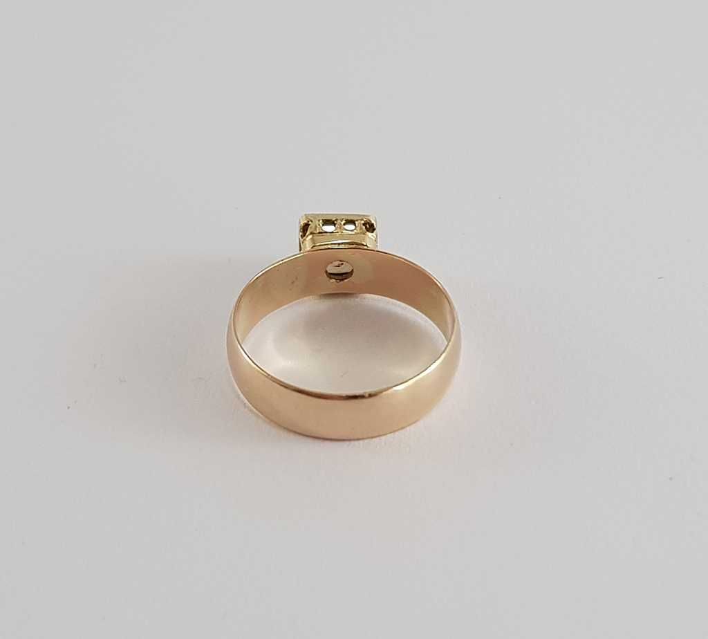 Pierścionek z brylantem 1,52 ct Waszawa zabór rosyjski z ok. 1900 r.