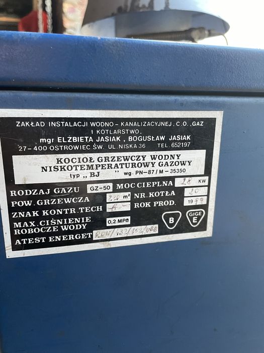 Piec gazowy niskotemperaturowy