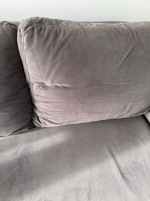 Narożnik lewy szary welur 160x270