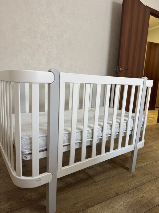 Дитяче ліжко Верес Монако біло сірий+ матрац