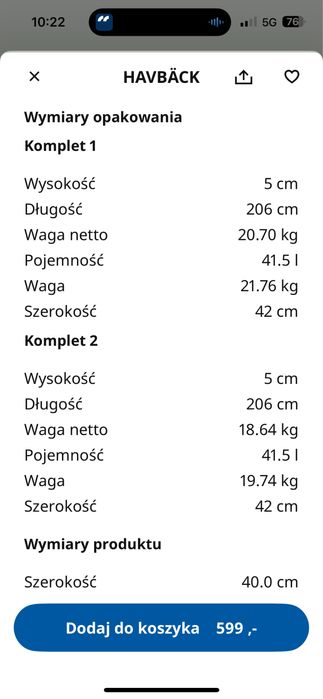 IKEA HAVBACK szafka łazienkowa słupek NOWA