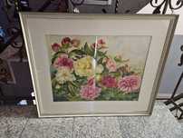Stary obraz kwiaty 79/66 cm