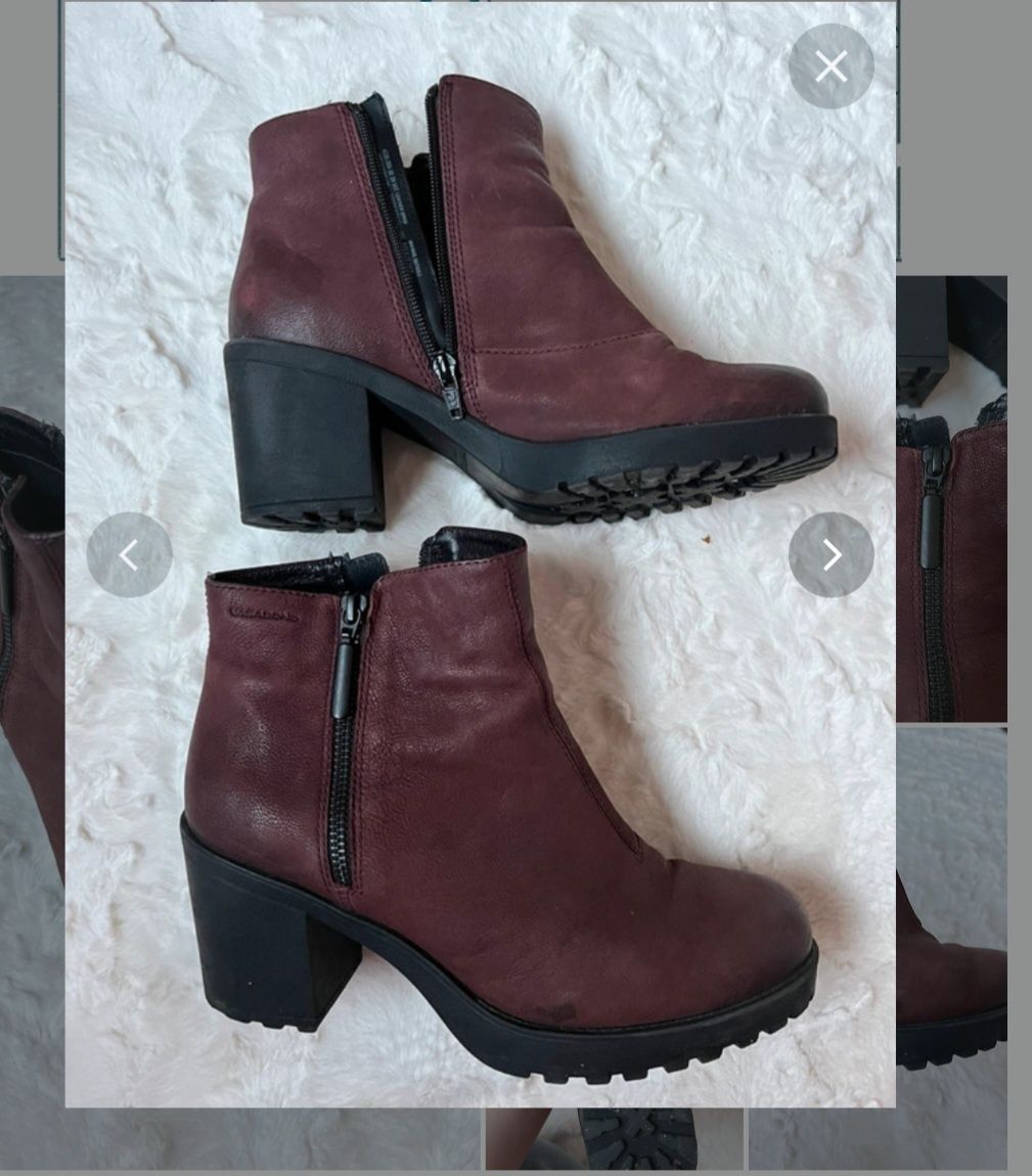 Bordowe Botki Vagabond