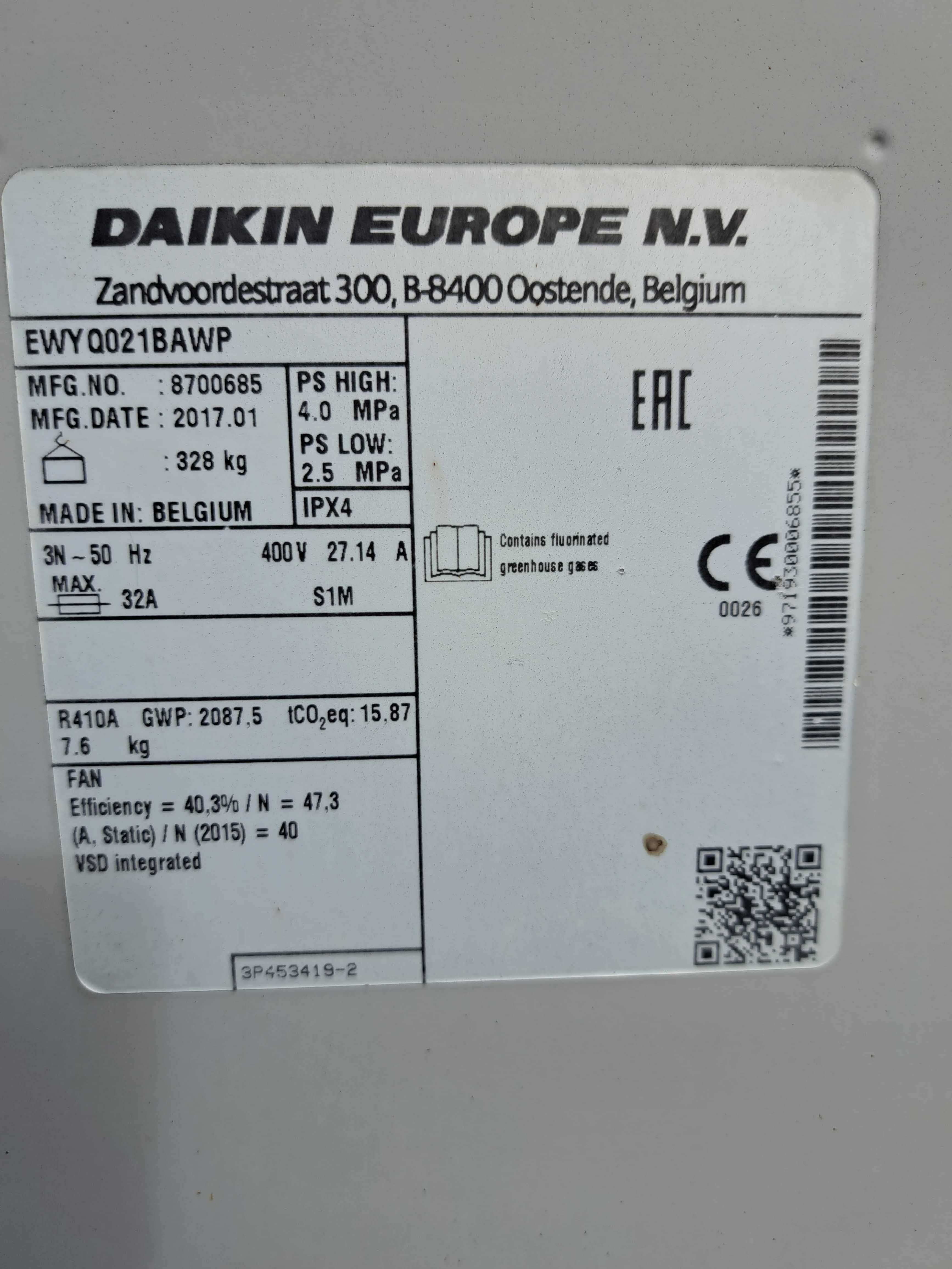 Sistema de climatização DAIKIN INVERTER CHAUD EFFICIENCY #ERO27