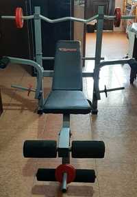 Máquina de musculação com barra em w + 12kg de pesos
