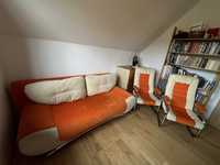 Kanapa sofa rozkładana dwuosobowa + 2 fotele; zestaw wypoczynkowy
