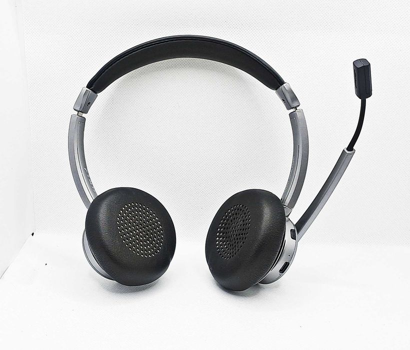 Słuchawki bezprzewodowe nauszne mikrofon szaro-czarne Bluetooth Stacja