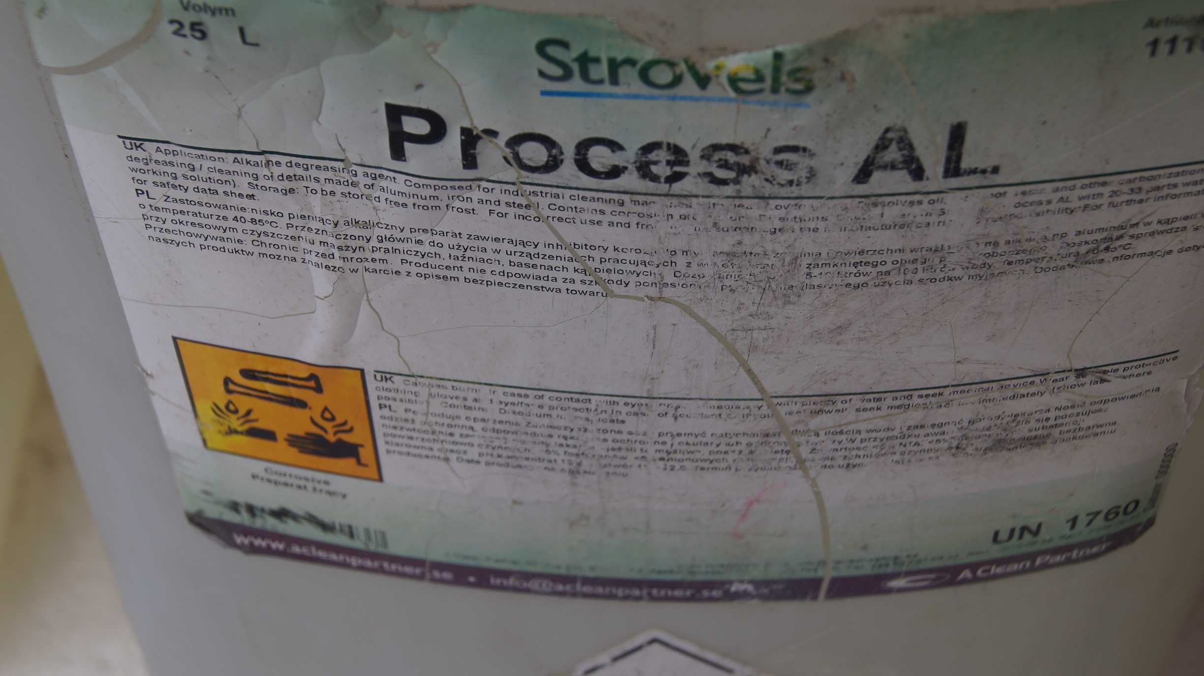 Strovels Process AL Czyszczenie pojazdów silników hal maszyn itp 25l