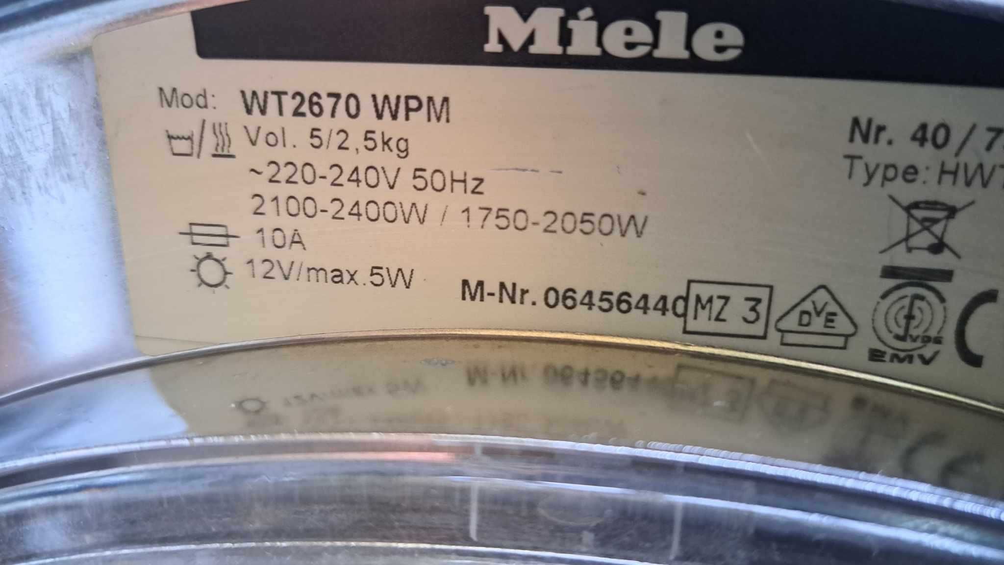 PRALKO-SUSZARKA MIELE WT 2670 Plaster Miodu PL Menu 1600obr.wir