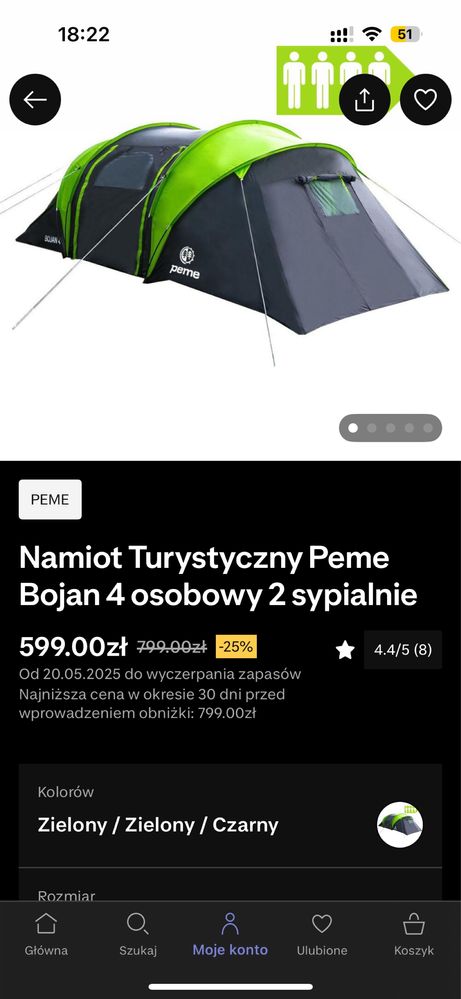 Namiot 4 osobowy 2 sypialnie