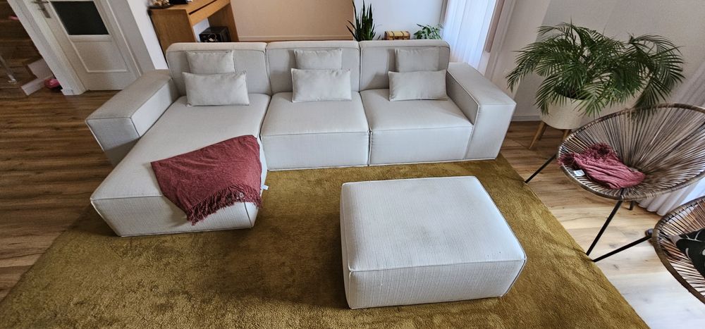 Sofá chaise long + banco de apoio