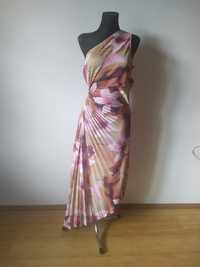 Długa plisowana sukienka w kwiaty Asos