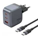 Ładowarka Gan Vention 70W Usb-C+C+A Szybka Mała Do Telefonu I Laptopa