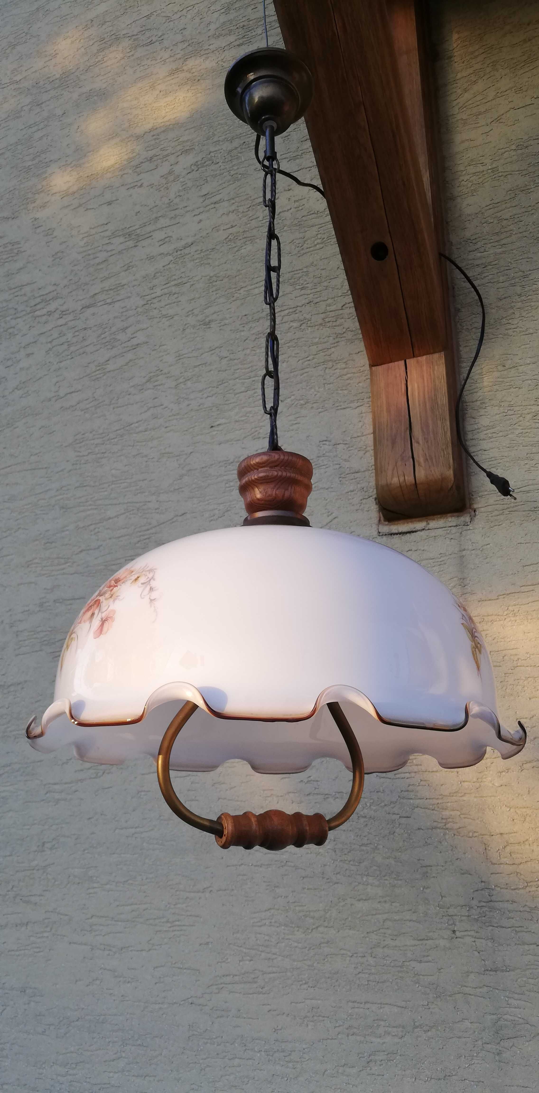 lampa wisząca szklana nad stół jadalnia żyrandol zwis stylowy naftowa