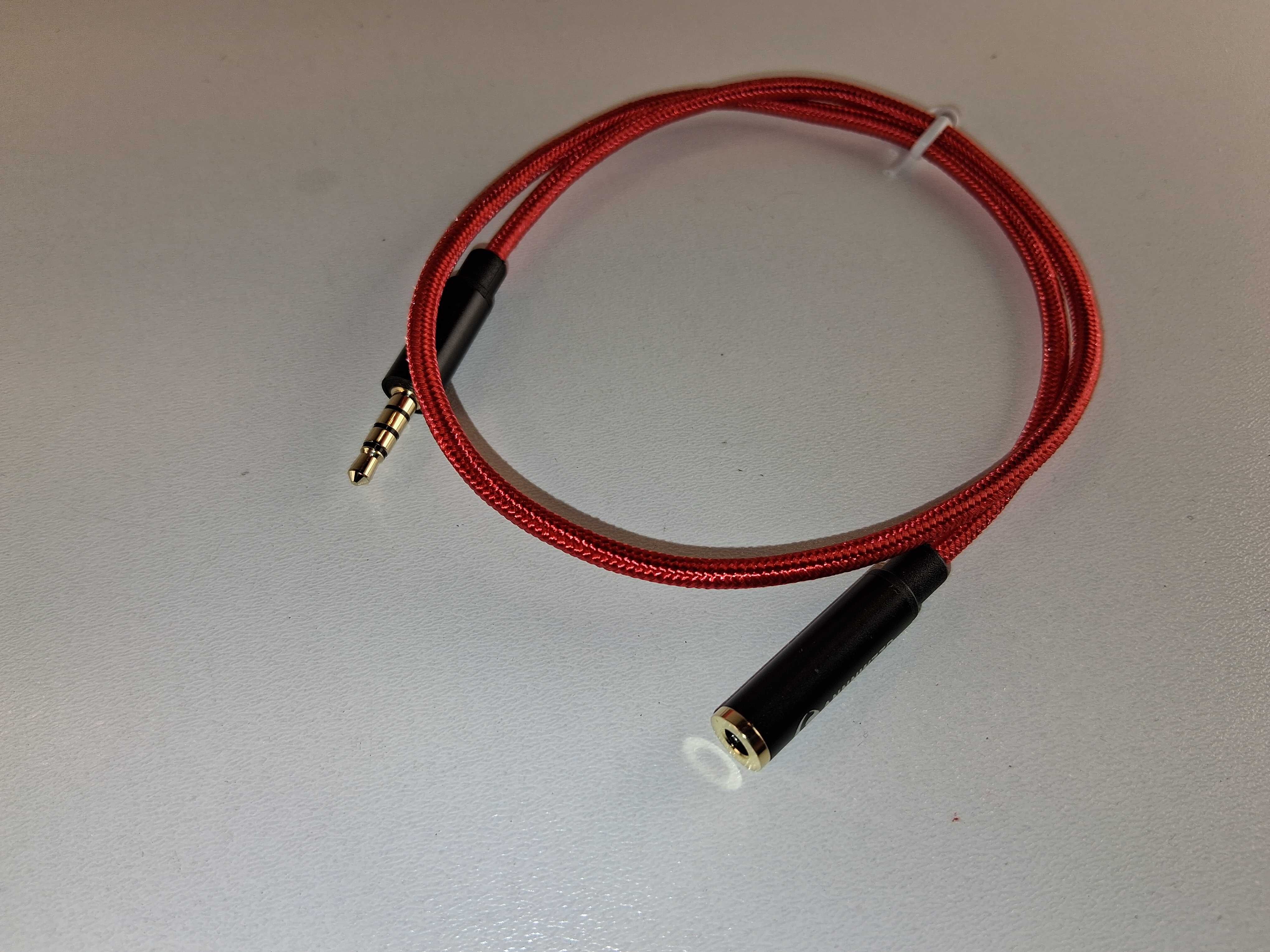 E117 Przedłużacz Audio 3.5mm Męski na Żeński Czerwony ANNWWZZD