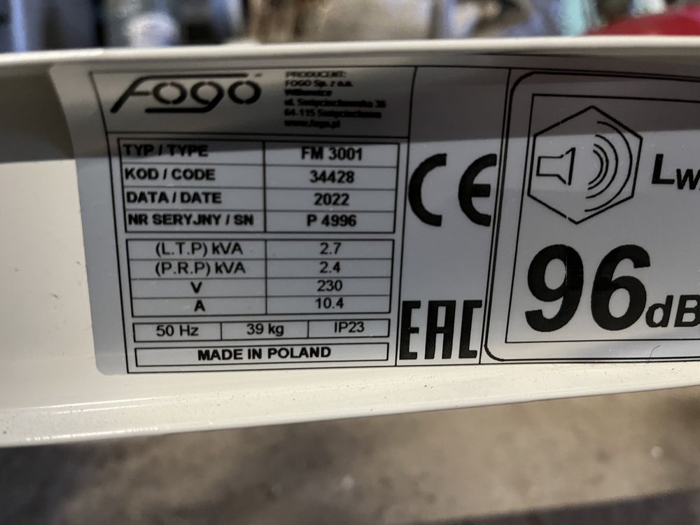 Бензогенератор fogo fm 3001