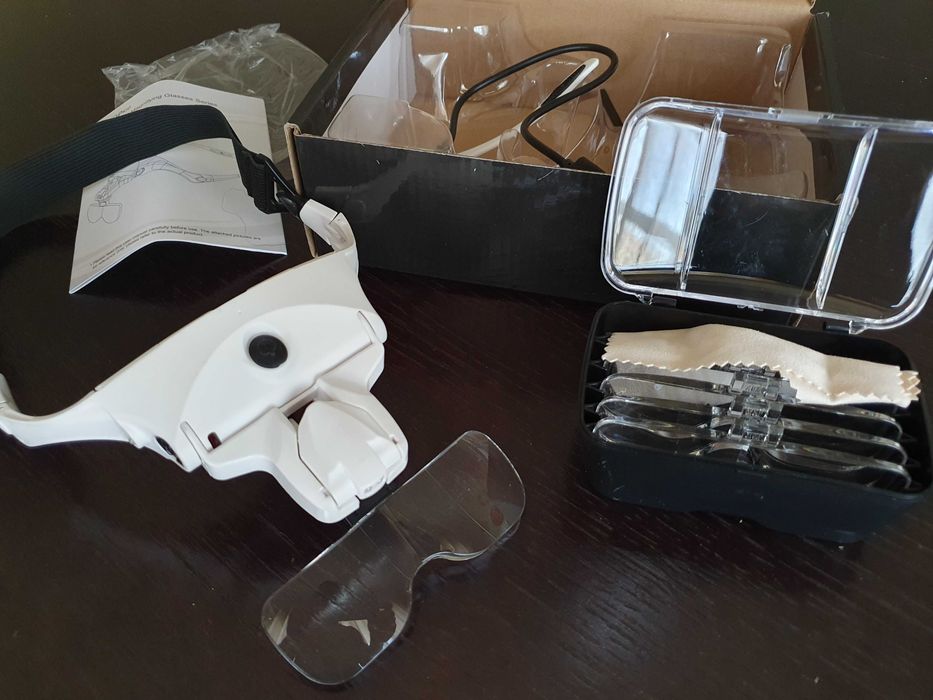 Óculos ampliadores de imagem com luz LED