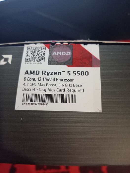 Процесор ryzen 5 5500 [Box] (На гарантії)