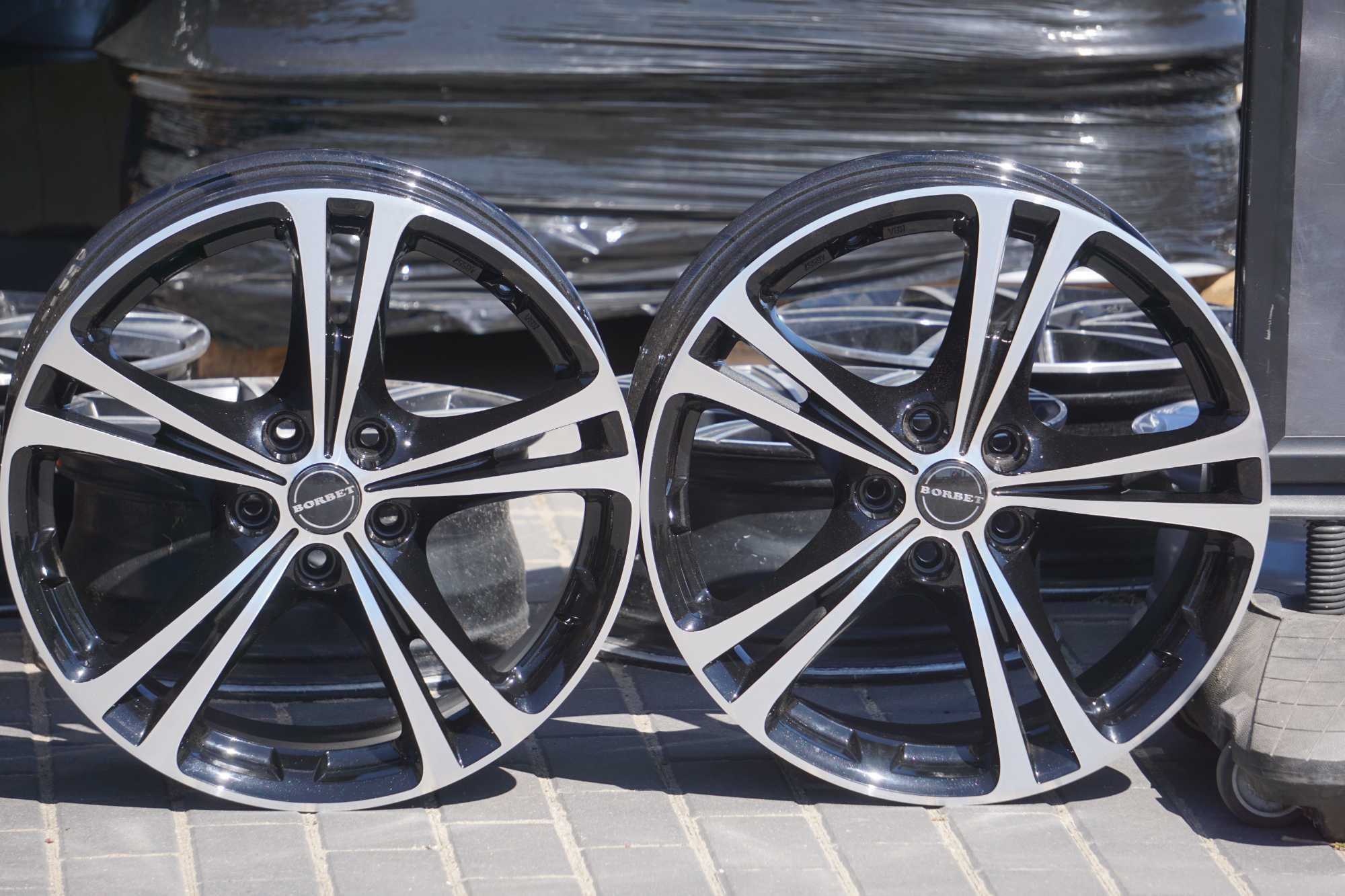 Alufelgi Borbet Germany 5x112 8Jx18 et50 cb72,5mm czarne i front CNC