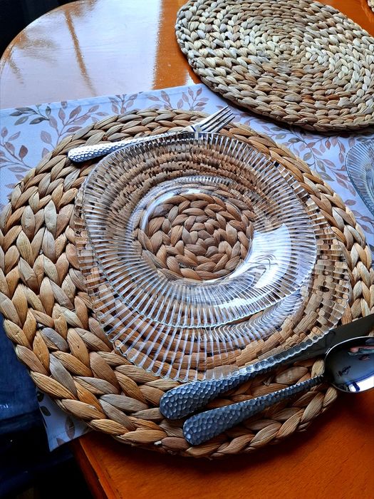 Zestaw szklanych talerzy LUMINARC komplet 18 osób 54el.Przepiękny wzór