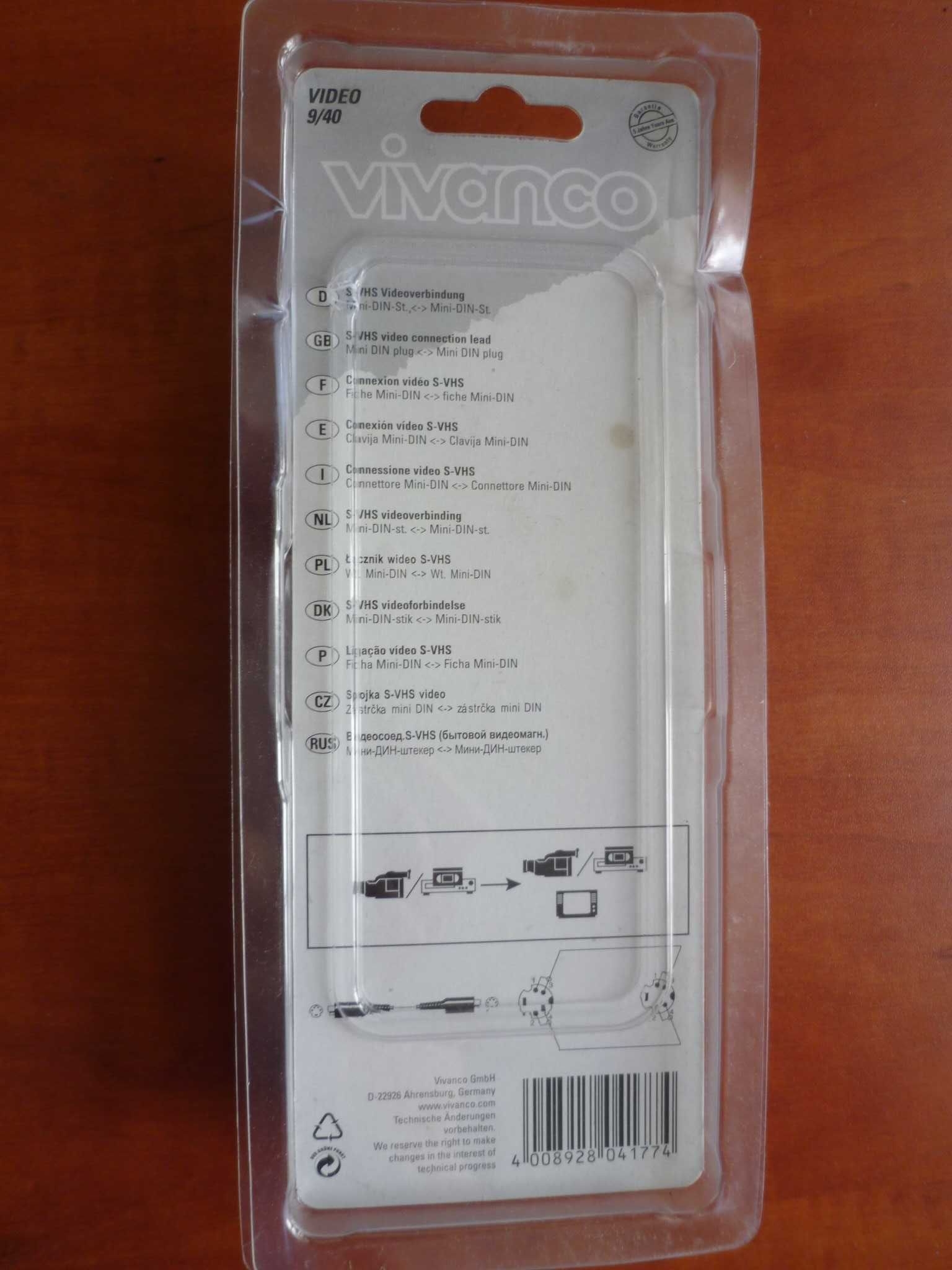 Kabel Vivanco - S-VHS symbol 9/40 oznaczenie 04177 - długość 2 m