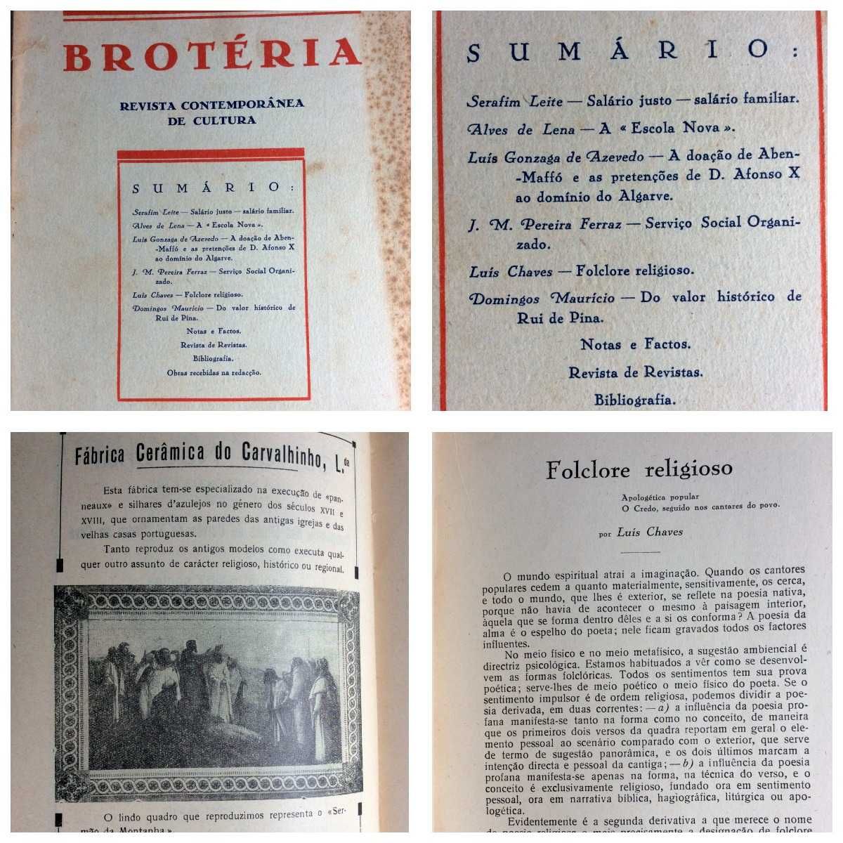Brotéria. Revista Contemporânea de Cultura. 6 fasc. 1932. Ver sumário