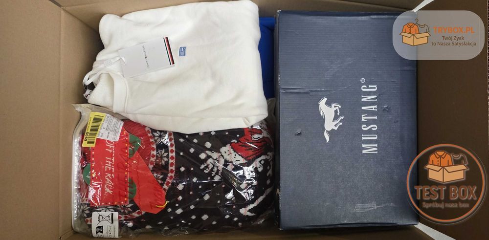 Box pełen markowych ubrań Guess, Nike, Hilfiger, Calvin Klein 90% NOWE