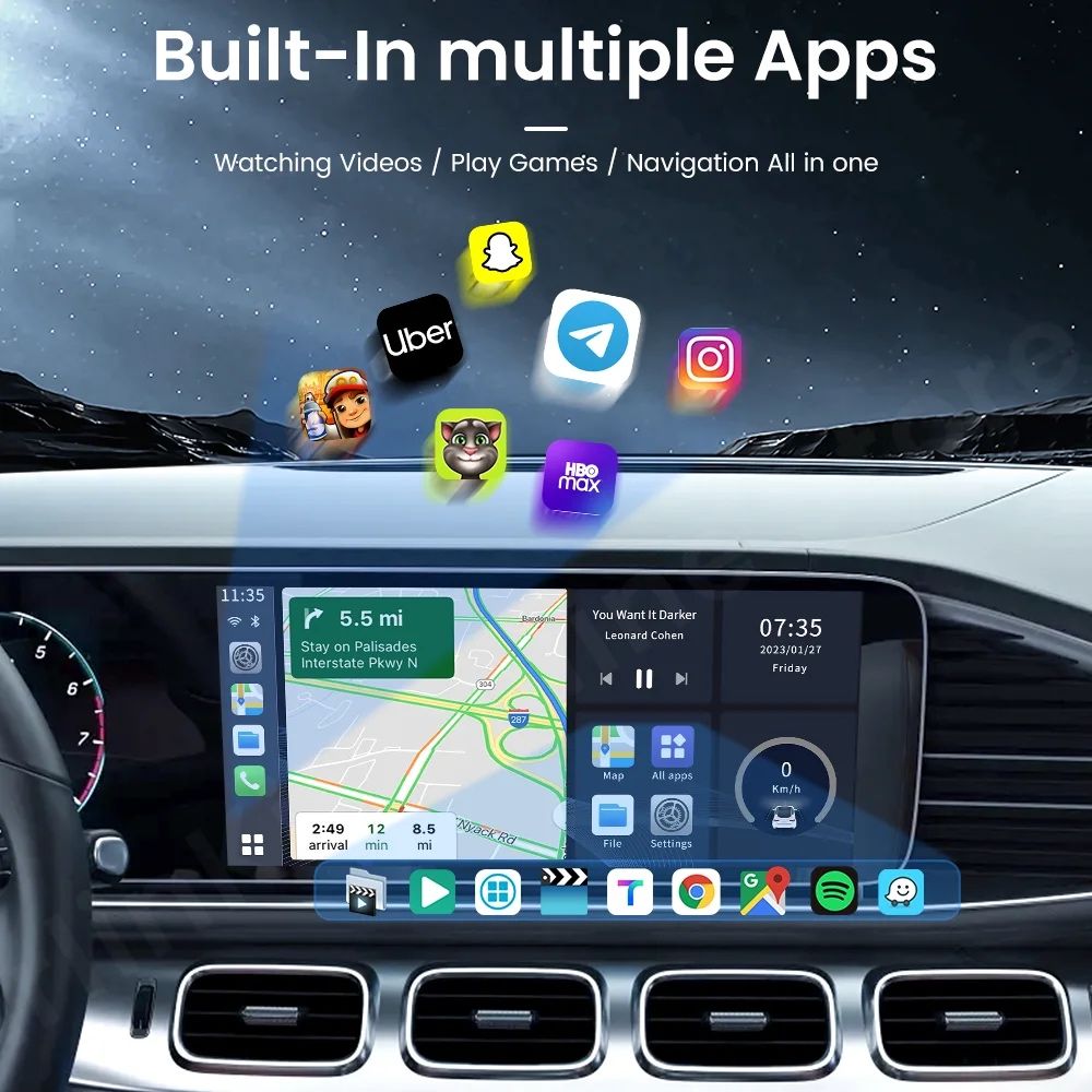 CarlinKit TBOX Ambient - Android 13 адаптер для CarPlay та AndroidAuto