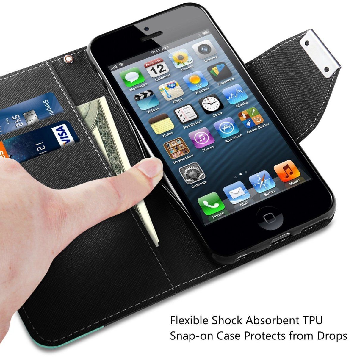 Vakoo Etui Book Case - Apple Iphone 5 5S Se