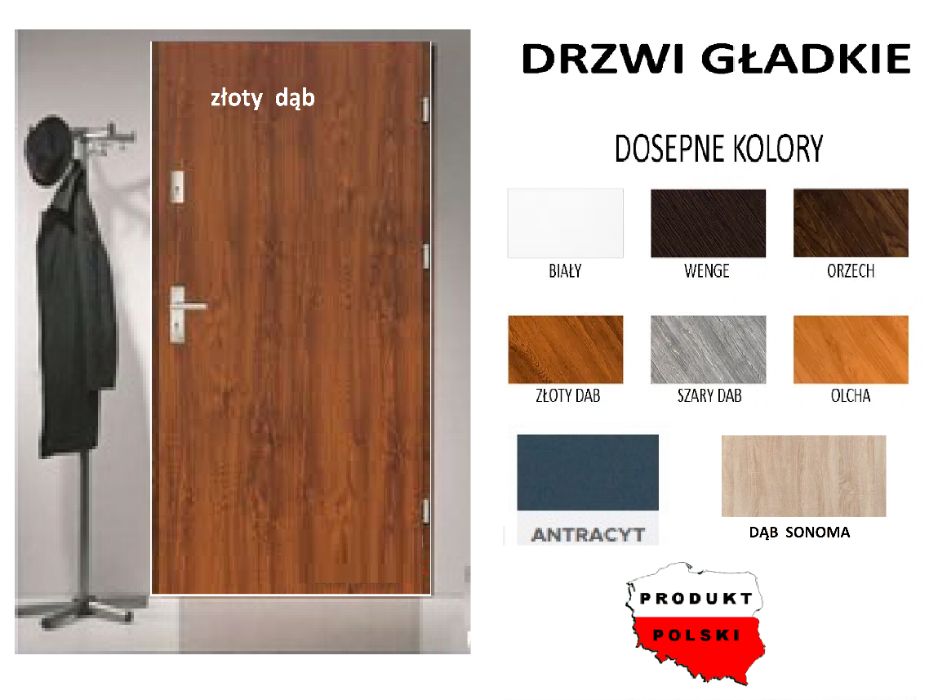 Drzwi wewnątrzklatkowe antywłamaniowe ZEWNĘTRZNE z montażem