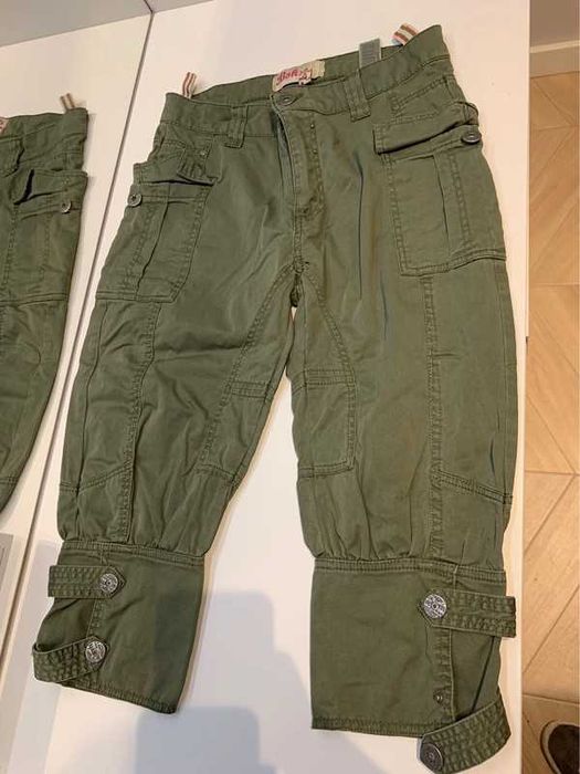 Rybaczki Bershka 34 (XS) khaki spodnie 3/4