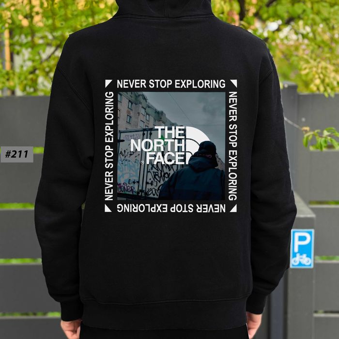 Кофта The North Face Черная — KRBK Street — Худі ТНФ Чорне — Биг Принт