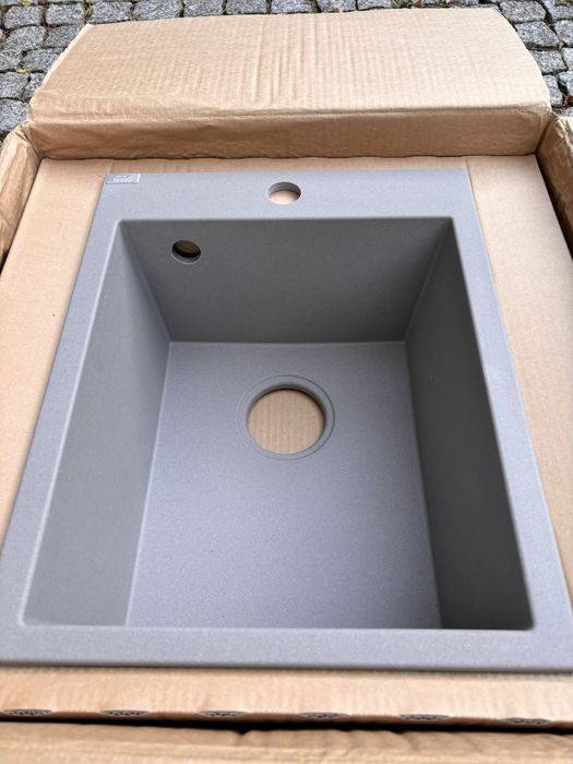 Zlew zlewozmywak granitowy 48x39 cm z syfonem