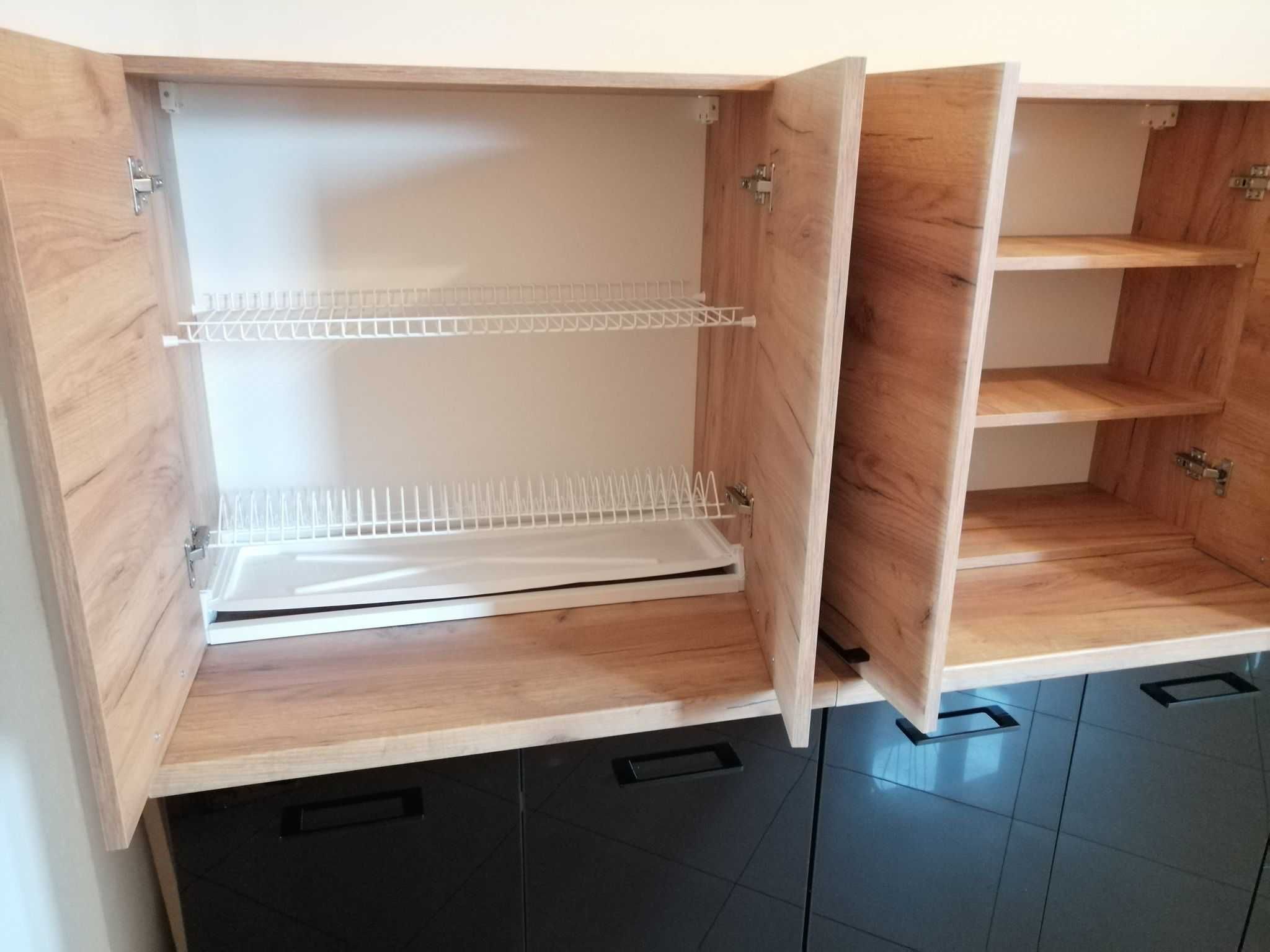 Meble zestaw kuchenne połysk zmontowane, cichy domyk, projekt gratis.