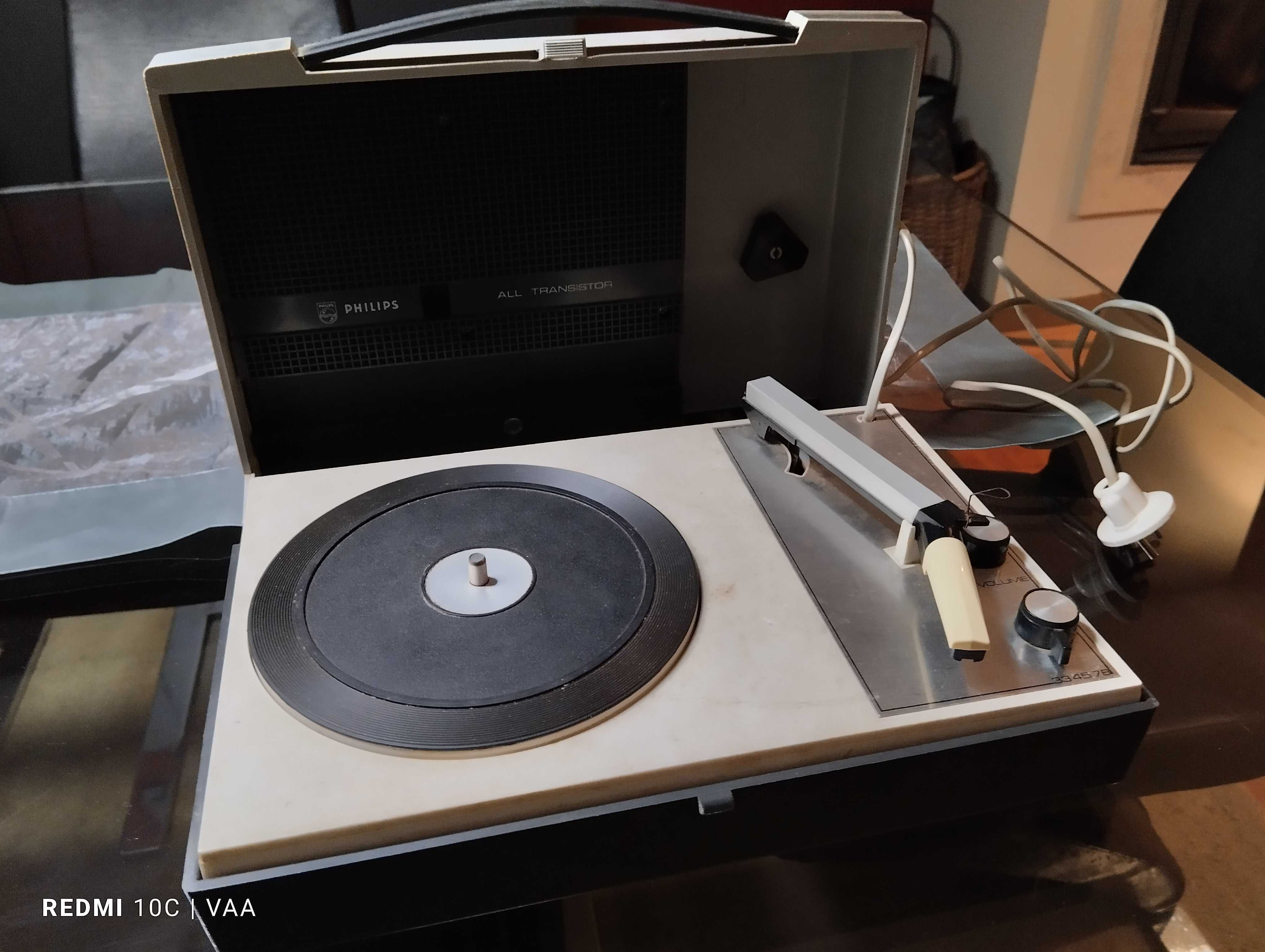 Antiguidade - Gira-Discos Vintage portátil Philips RD 609 - Avariado