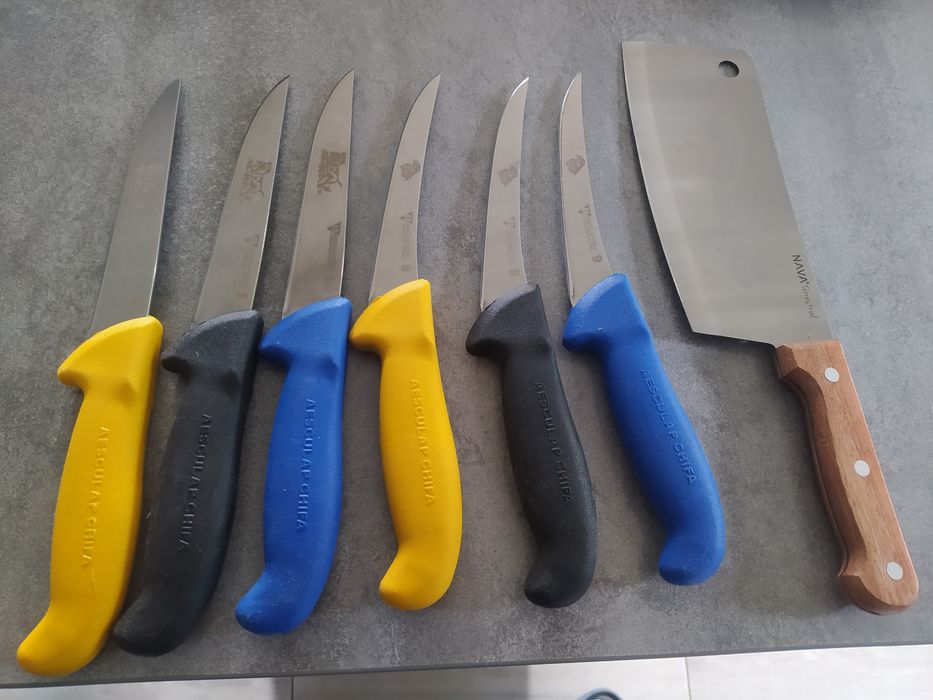 noże masarskie, stalki, tasaki