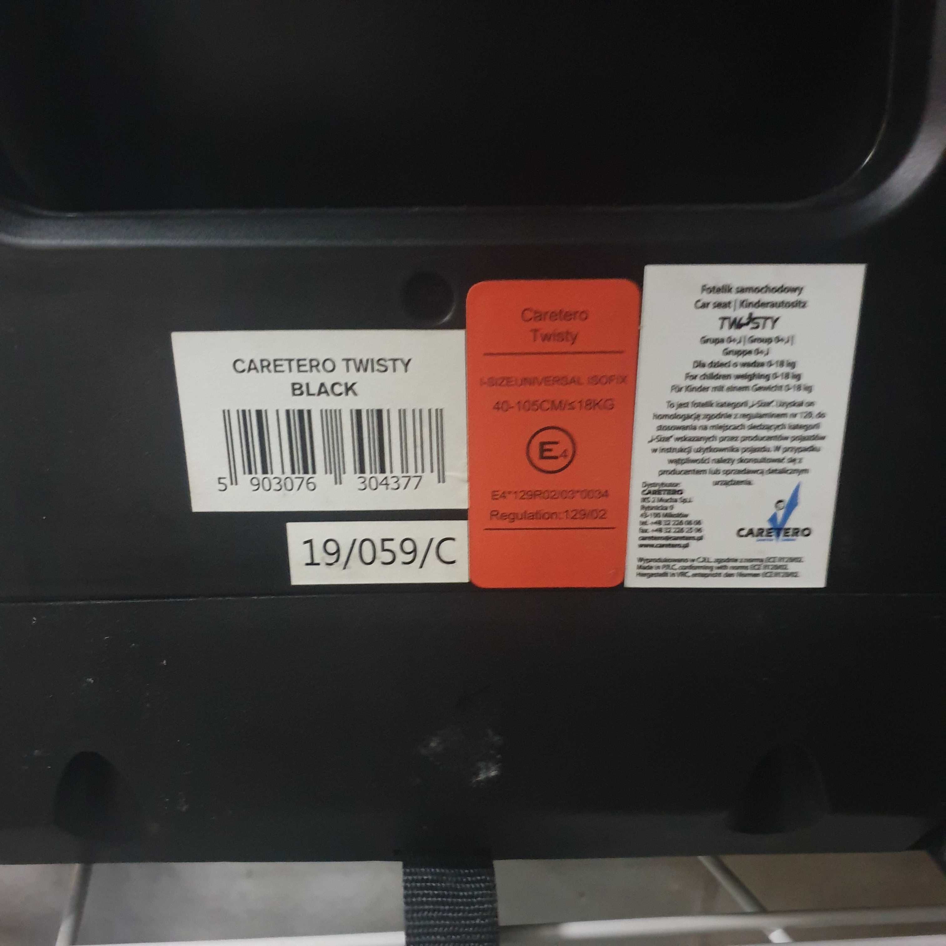 Fotelik samochodowy dziecięcy CARETERO TWISTY 40-105cm/0-18kg