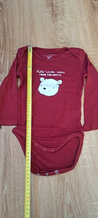 Body z długim rękawem, bawełniane, 86, lupilu, myszka miki, paski, mis