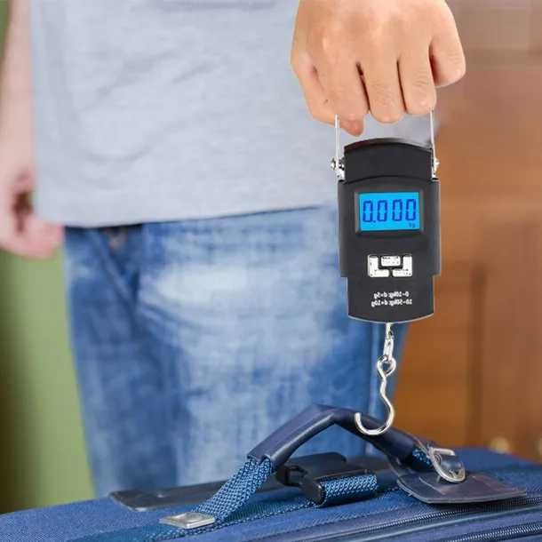 WAGA WĘDKARSKA HAKOWA BAGAŻOWA Podróżna Wisząca elektroniczna LCD 50kg