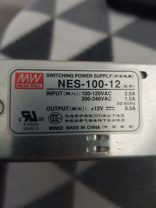 БЖ. БП. Mean Well NES-100-12 – 100W, 12V, 8.5A