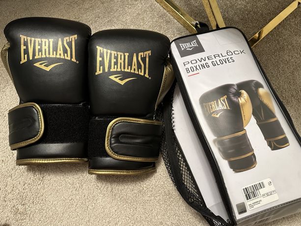 Rękawice bokserskie Everlast POWERLOCK 14 oz ounces czarne złote