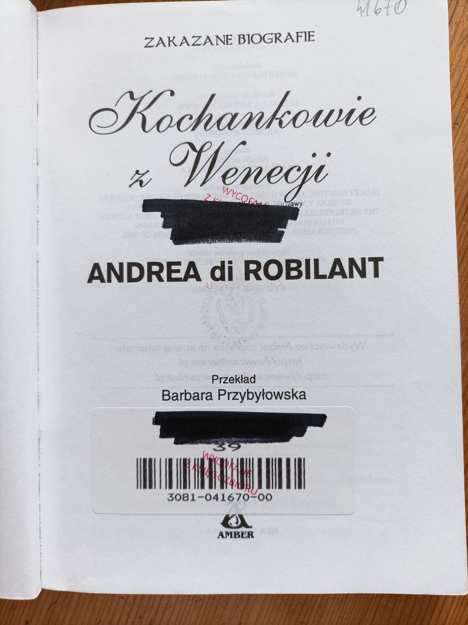 Andrea di Robilant Kochankowie z Wenecji