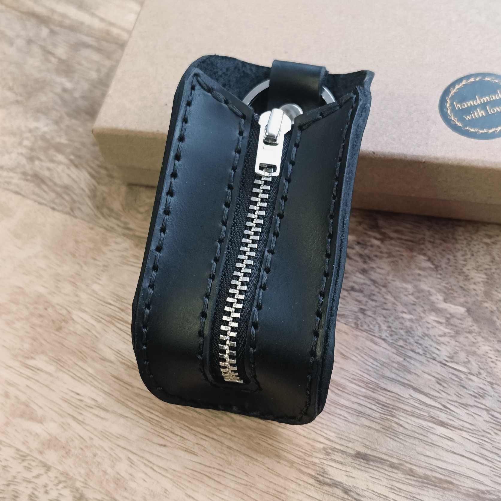 Personalizowane skórzane etui na klucze z grawerem imienia, inicjałów