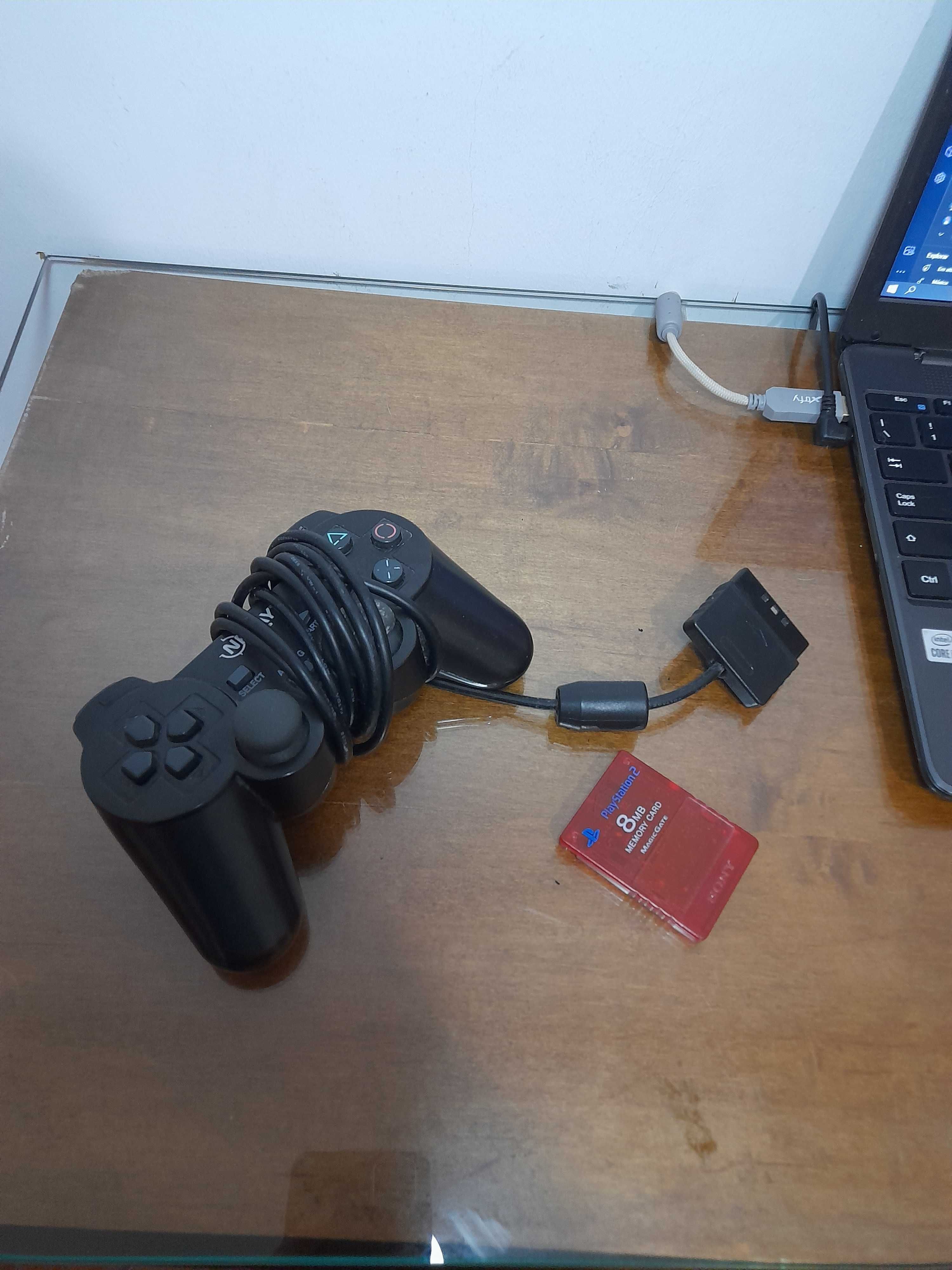 Conjuto Playstation 2 Com memory card + controle