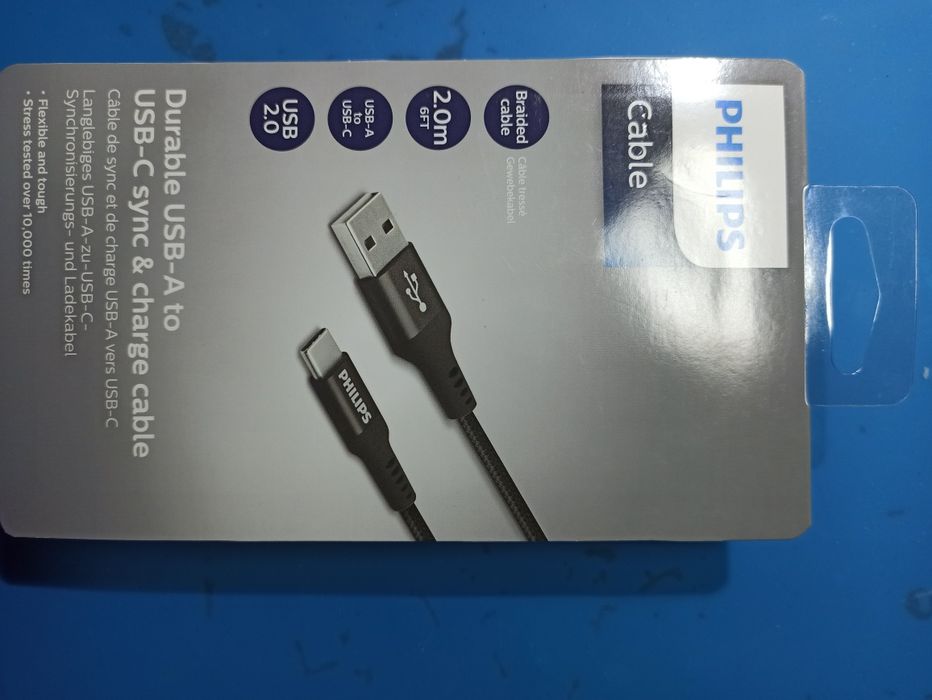 Кабель для зарядки Philips USB A USB C