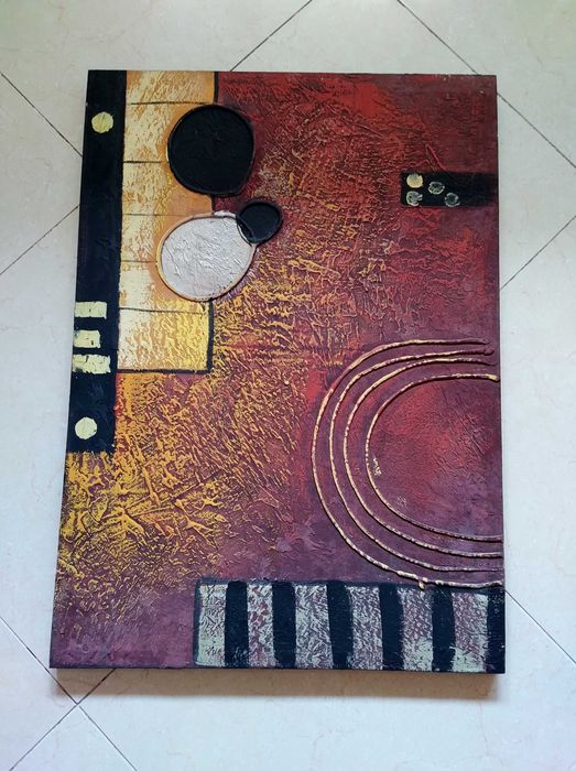Quadro com pintura abstrata