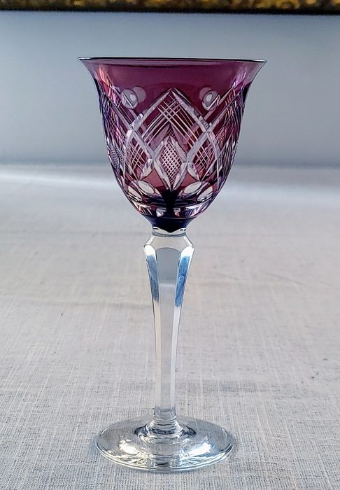 Kieliszek do wina remery kolorowe kryształowe PRL retro vintage