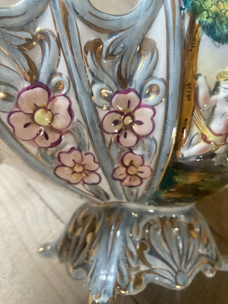 Вінтажна овальна чаша, ваза, цукерниця Capodimonte