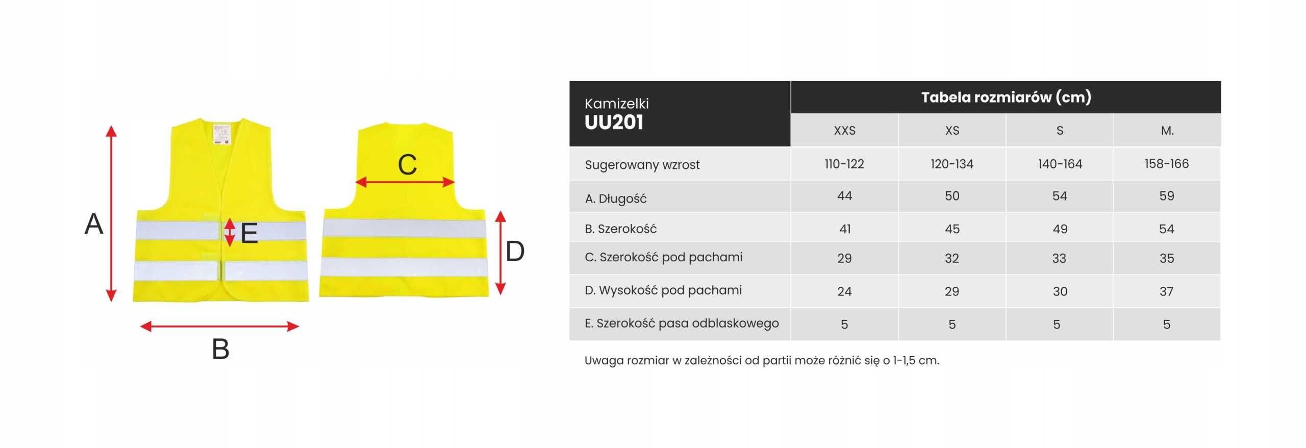 Kamizelka Odblaskowa Dziecięca CE r.S 134-164